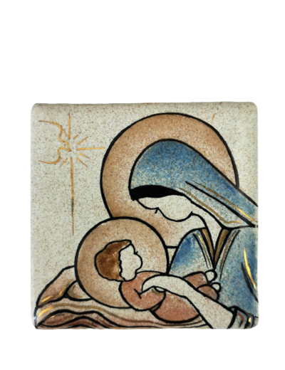Vierge aux langes blanc 6,2X6,2cm - EMAUX DU LIBAN