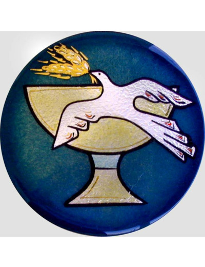 Calice et colombe D8,3cm - EMAUX DU LIBAN