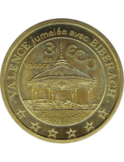 ECU TEMPORAIRE 3 ECU DE VALENCE / ECU DE BIBERACH 1995 LAITON UNC