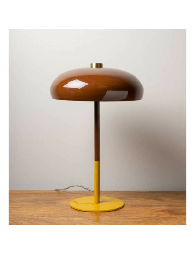 Lampe Billie ocre bordeau fer 30x47cm