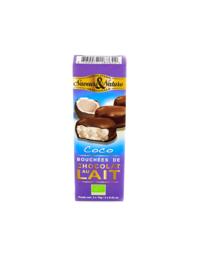 Bouchées Chocolat au Lait Coco Bio 3x15g