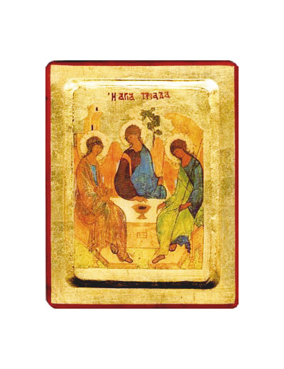 Icône dorée incurvée 18*23cm - TRINITE ROUBLEV