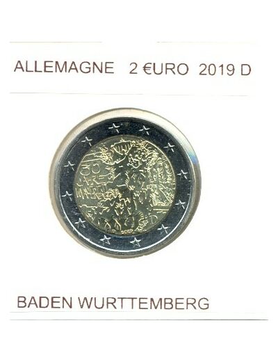 ALLEMAGNE 2019 D  2 EURO COMMEMORATIVE CHUTE DU MUR DE BERLIN SUP