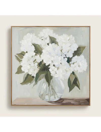 Tableau Peinture Bouquet Hortensias Toile 80x80cm