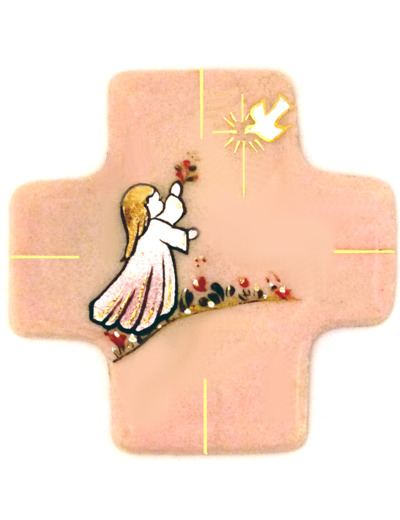 Jardin de l'esprit saint fille rose 7,7X8cm - EMAUX DU LIBAN