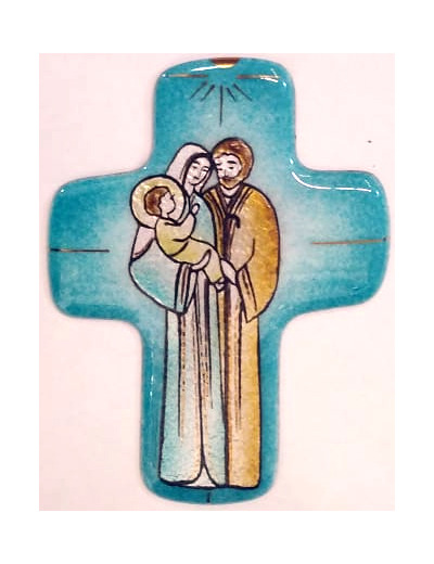 Sainte Famille turquoise 11,3X8,3cm - EMAUX DU LIBAN