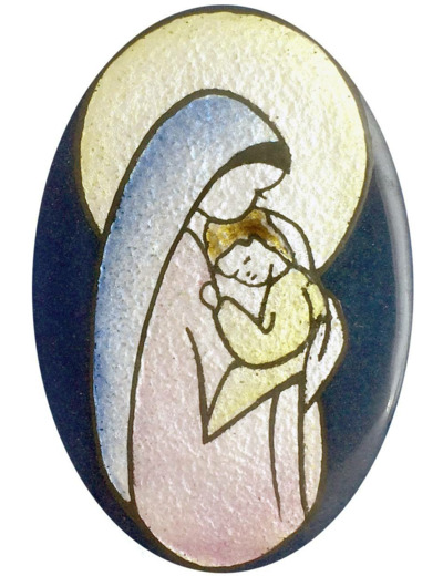 Vierge de Bonté sans fleur 8,9X6cm - EMAUX DU LIBAN