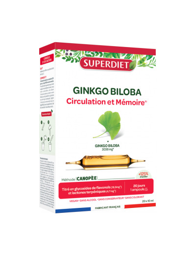 Ginkgo Biloba Bio 20 ampoules de 10ml