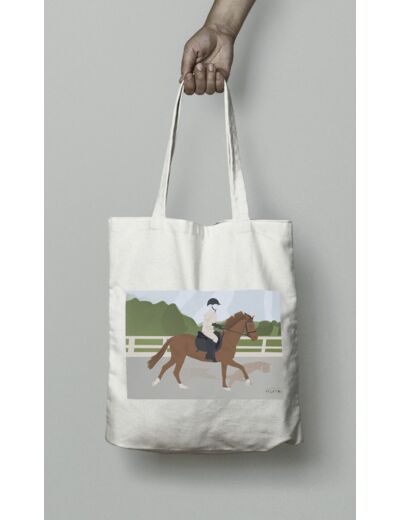 Tote bag ou sac d'équitation "Sur le cheval"