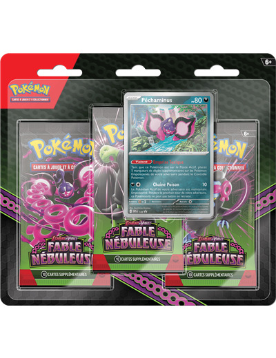 Pokémon EV65 : 3 Pack Carte promo Pêchaminus