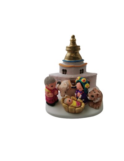 CRECHE en céramique BLOC 8x7cm- TIBET