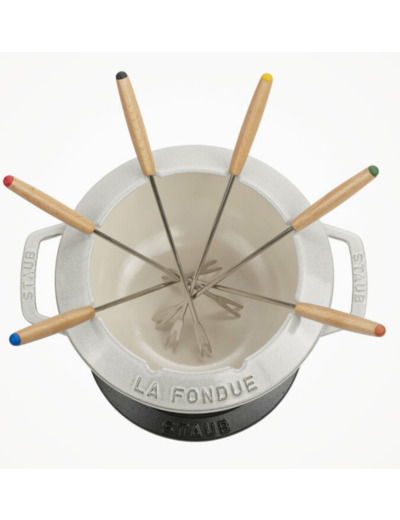 Service à fondue en fonte montagne