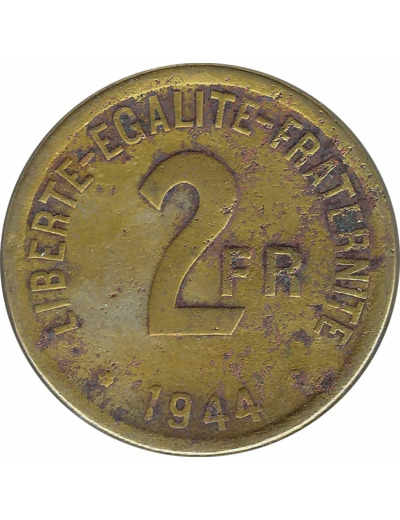 FRANCE 2 FRANCS PHILADELPHIE 1944 TB+