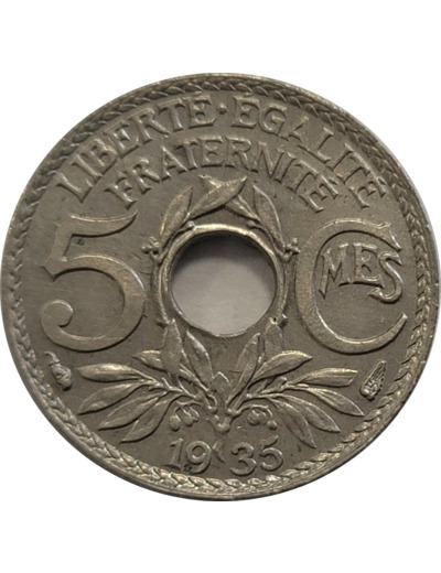 FRANCE 5 CENTIMES LINDAUER 1935 SUP/NC (G170)