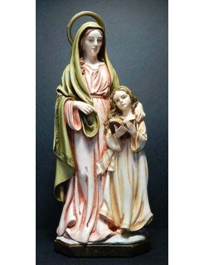 Ste Anne 30cm résine polychrome PEINTE MAIN