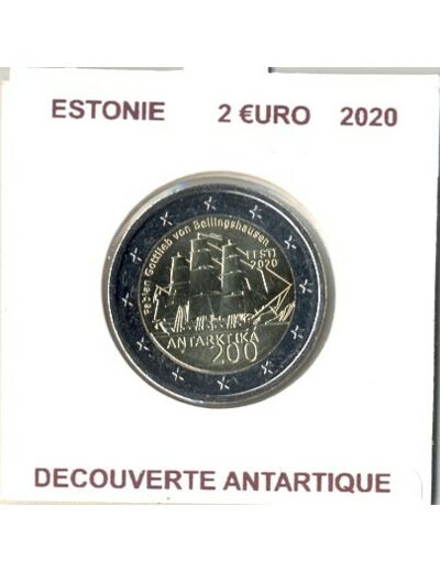 ESTONIE 2020 2 EURO COMMEMORATIVE DECOUVERTE ANTARTIQUE SUP