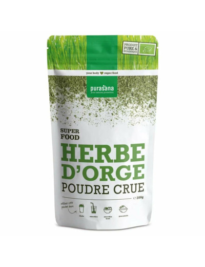 Poudre d'Herbe d'Orge Bio – 200 g – Purasana