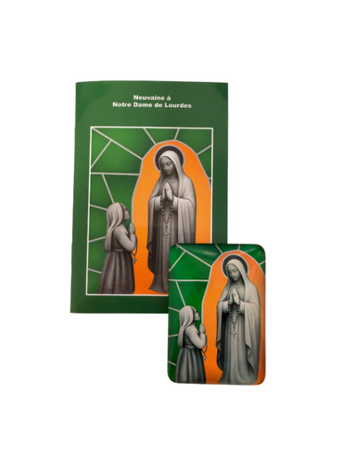 Magnet en Verre 48x68mm + Livret Neuvaine - Notre Dame de Lourdes