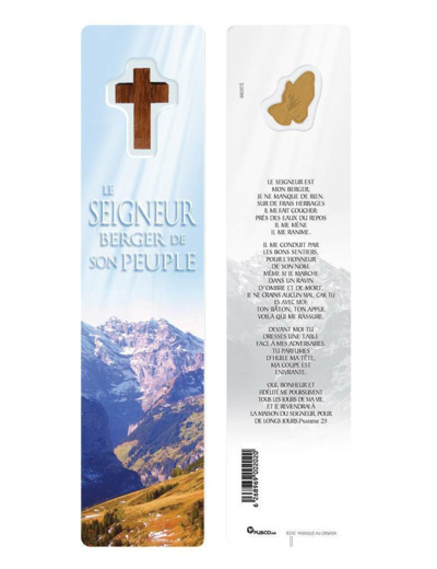 Signet plastifié avec médaille sous sachet- PSAUME 23