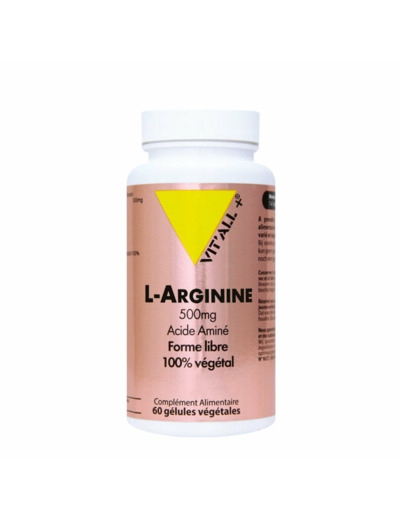 L-Arginine-500mg-60 gélules végétales-Vit'all+