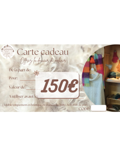 Carte cadeau - 150€
