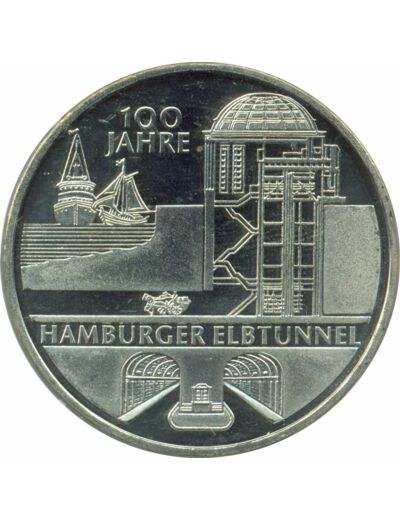 Allemagne 2011 J 10 EURO 100 ANS TUNNEL SOUS L'ELBE A HAMBOURG BE