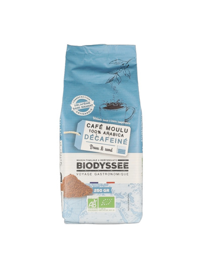 Café Moulu 100% Arabica Décaféiné 250g Bio