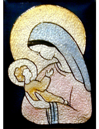 Vierge et enfant 9,6X6,8cm - EMAUX DU LIBAN