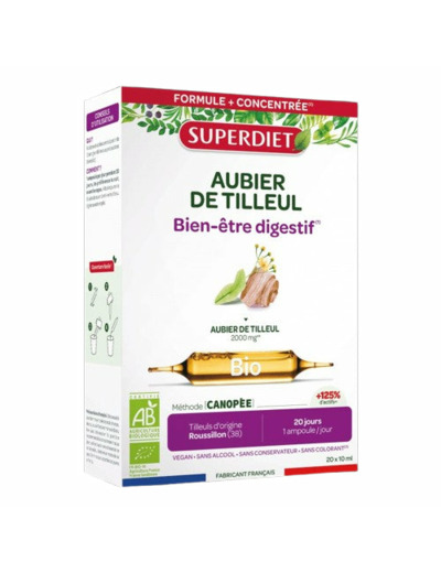 Aubier de Tilleul Bio-20 Ampoules-Super Diet