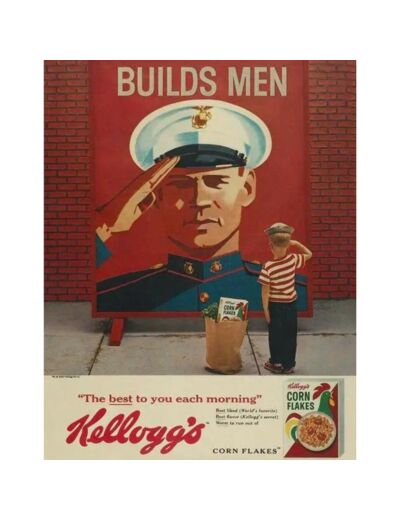 Plaque métal Kellogg's - BUILDS MEN - 31,5x40.