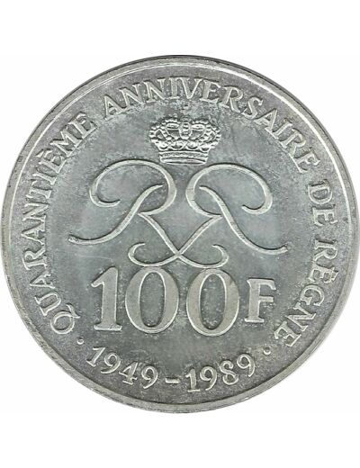 MONACO 100 FRANCS 1989 RAINIER III TTB+