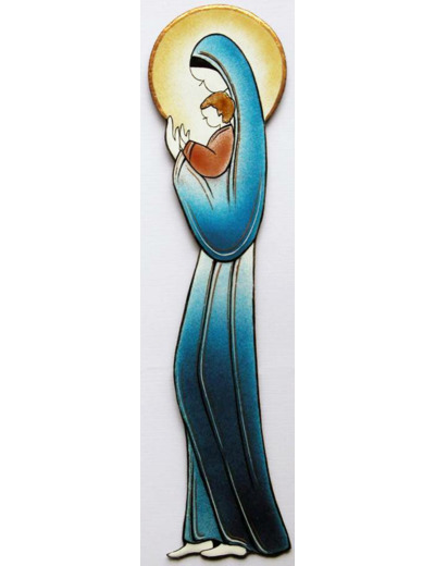 Vierge du chemin bleu 37cm - EMAUX DU LIBAN
