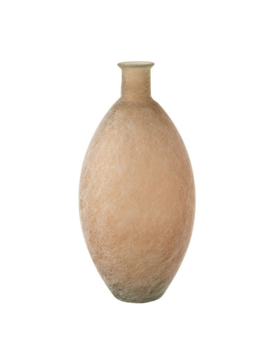 Vase ovale verre beige wash 60x29x29cm