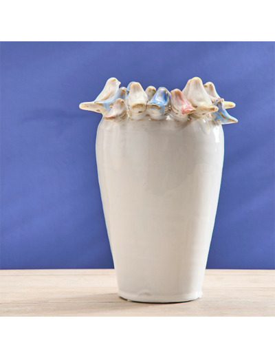 Vase Bird grès coloré 17x17x23cm