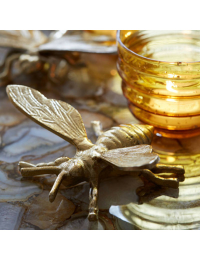 Abeille décorative métal dorée 20x16x8cm