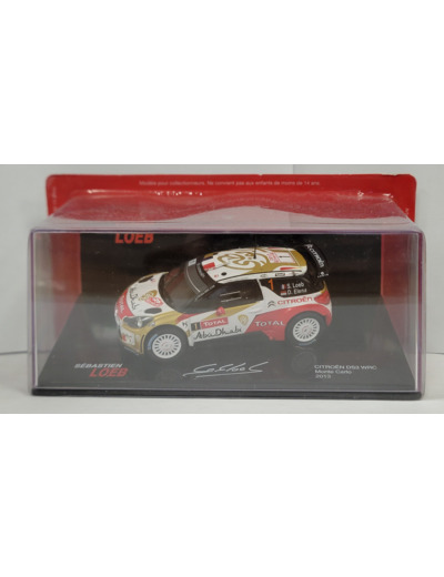 CITROEN DS3 WRC RALLYE DE MONTE CARLO 2013 S. LOEB 1/43 BOITE D'ORIGINE