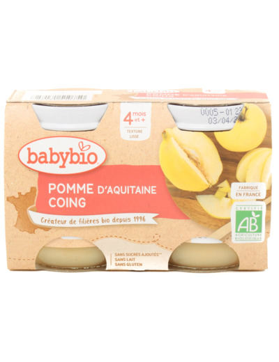 Pots Bébé Pomme Coing Bio 2x130g