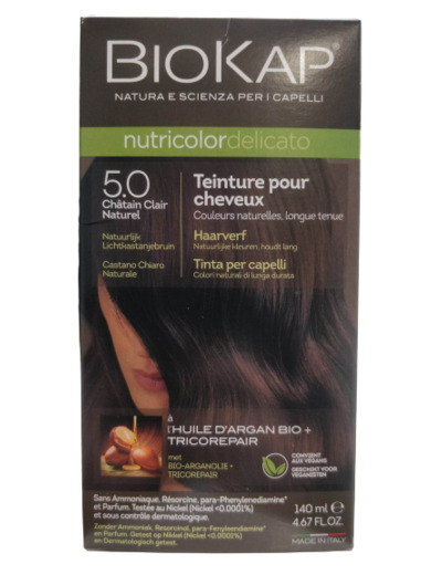 Coloration Nutricolor Delicato-5.0-Châtain Clair-140ml-Biokap