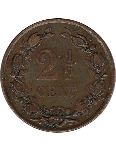 PAYS-BAS HOLLANDE 2 1/2 CENT 1886 TTB