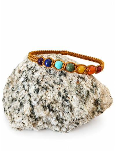 Bracelet 7 Chakras en pierres naturelles-Fait main