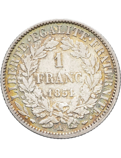 FRANCE 1 FRANC CERES 1851 A (Paris) TB+ (G457)