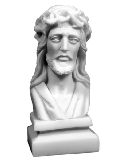Christ BUSTE - Statue en albâtre 13cm -Blanc