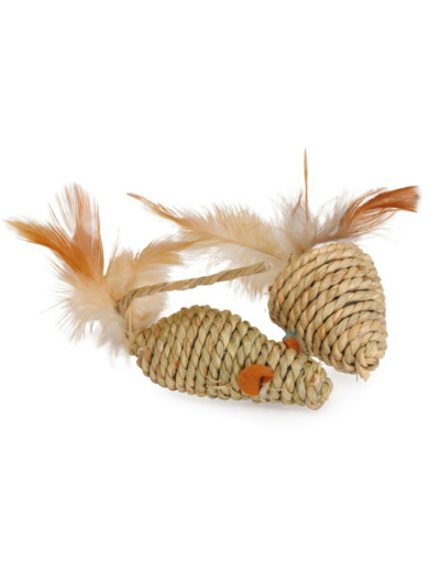 Jouet chat, Souris en sisal - 5/7.5 cm