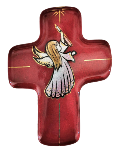 Angelot G rouge 11,3X8,3cm - EMAUX DU LIBAN