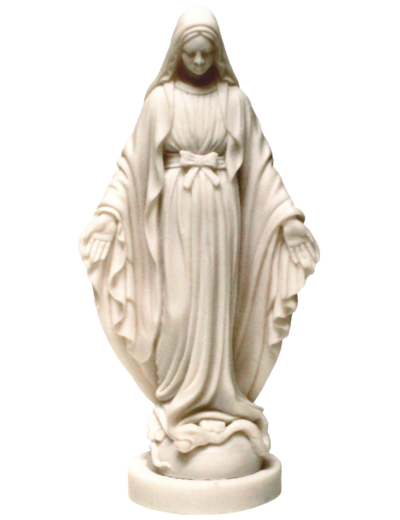 Vierge Miraculeuse - Statue en albâtre 17cm -Blanche