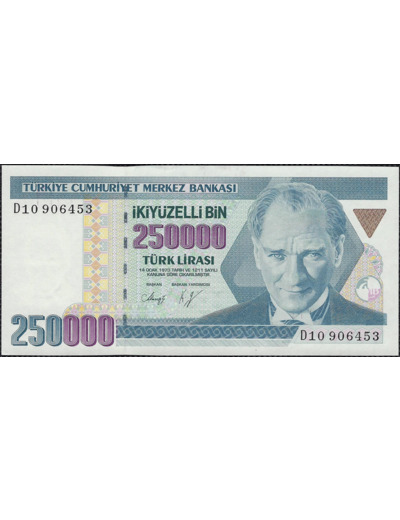 TURQUIE 250000 LIRA L.1970 (1992) Série D10 SPL (W207)