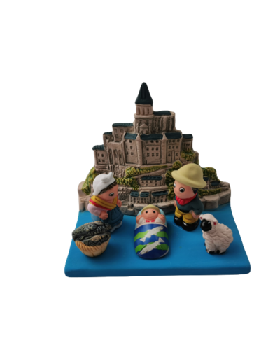 CRECHE en céramique BLOC 8x7cm- MONT SAINT MICHEL