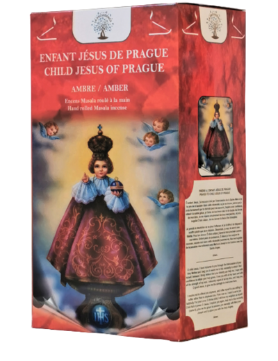 1 étui de 12 bâtons d'Encens - Enfant Jésus de Prague - Ambre