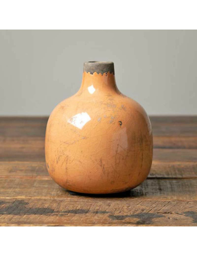 Vase Soliflore céramique orange 13x11cm