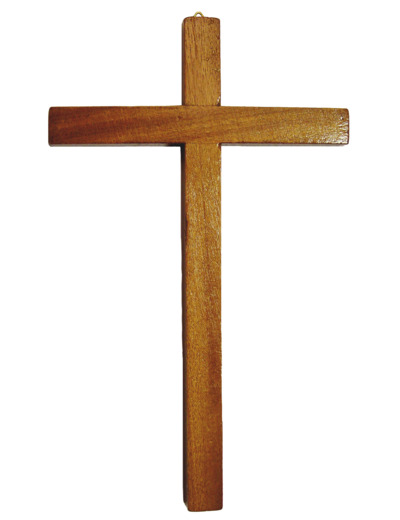 Croix en Bois 23cm - MARRON ROUGE